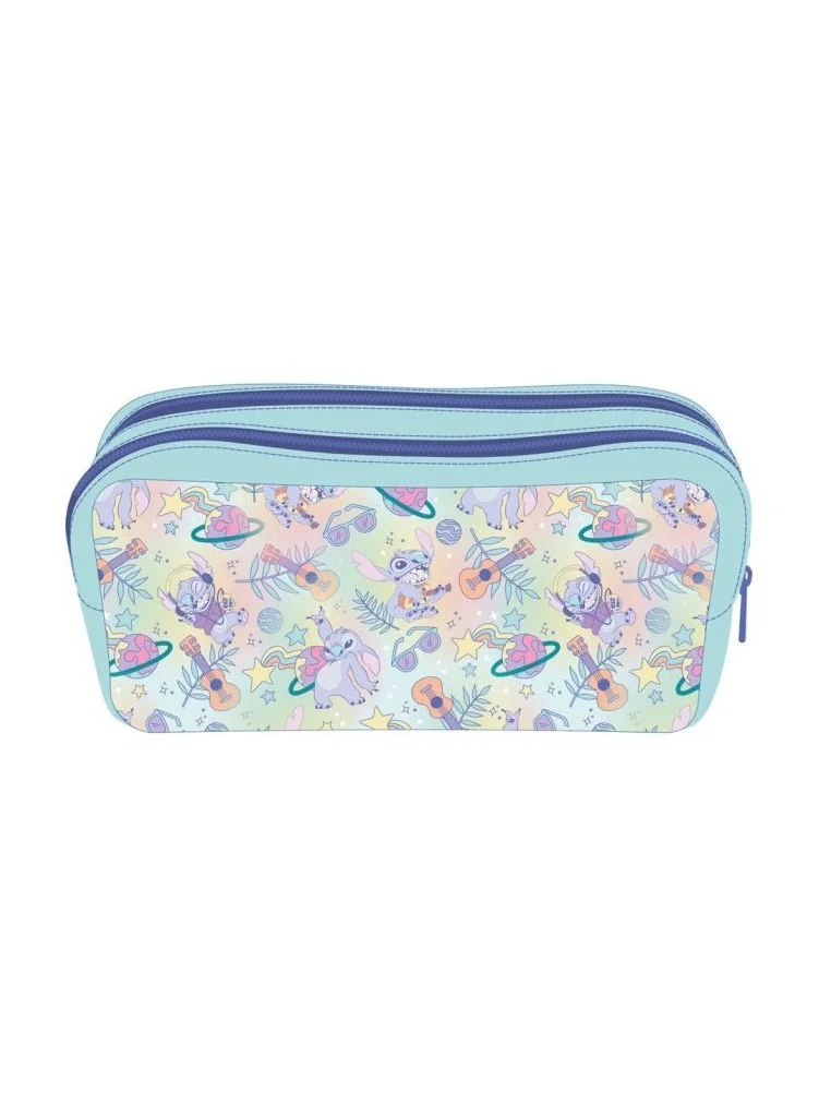 بيراميد حافظة أقلام مزدوجة بسحاب ليلو وستيتش كوكبي