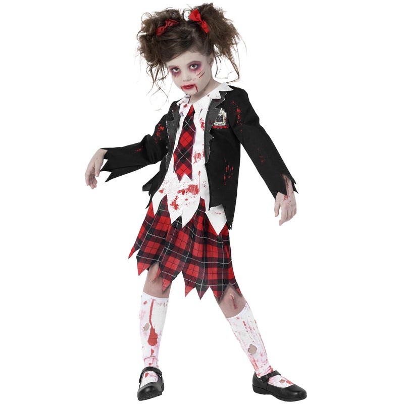 Morph Costumes School Girl Zombie Costume for Kids Kid Zombie Costume Girl Kids Halloween Costumes Girls Scary Halloween Costumes For Girls L