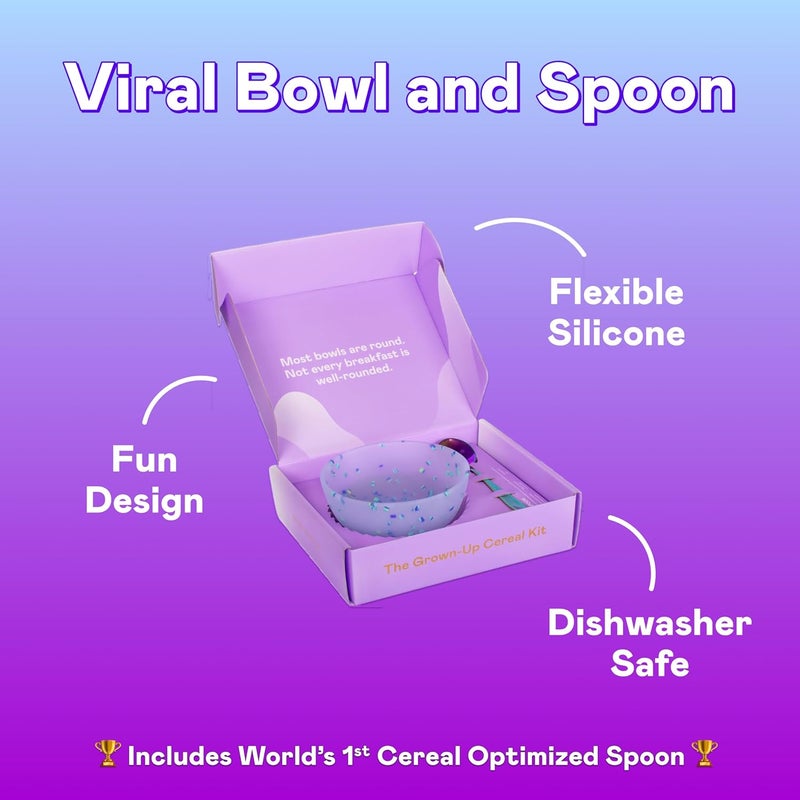 Magic Spoon Viral Silicone Cereal Bowl and Spoon Perfect For Cereal Lovers  100 FoodGrade Silicone Microwave Freezer and Dishwasher Safe - Image 2
