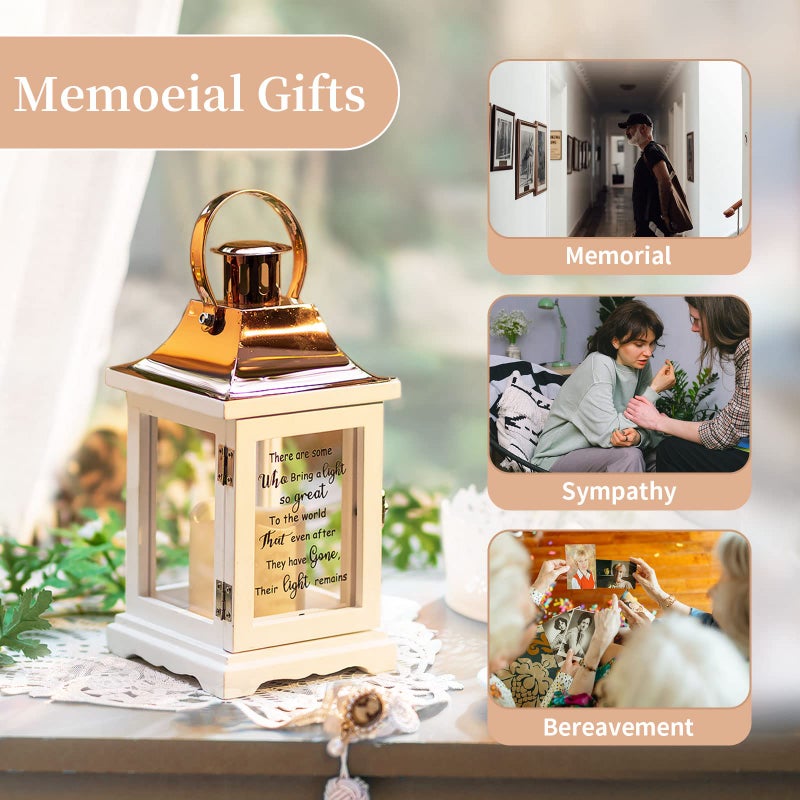 Romadedi Memorial Lantern Sympathy Gift for Loss of Loved One - Memory Gifts for Loss of Mother Mom Father Dad Husband Son Grandma Sister Brother Thoughtful Funeral Remembrance Condolence Bereavement - Image 3