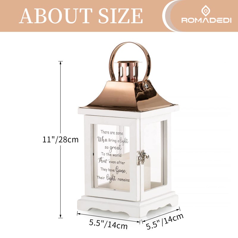 Romadedi Memorial Lantern Sympathy Gift for Loss of Loved One - Memory Gifts for Loss of Mother Mom Father Dad Husband Son Grandma Sister Brother Thoughtful Funeral Remembrance Condolence Bereavement - Image 5