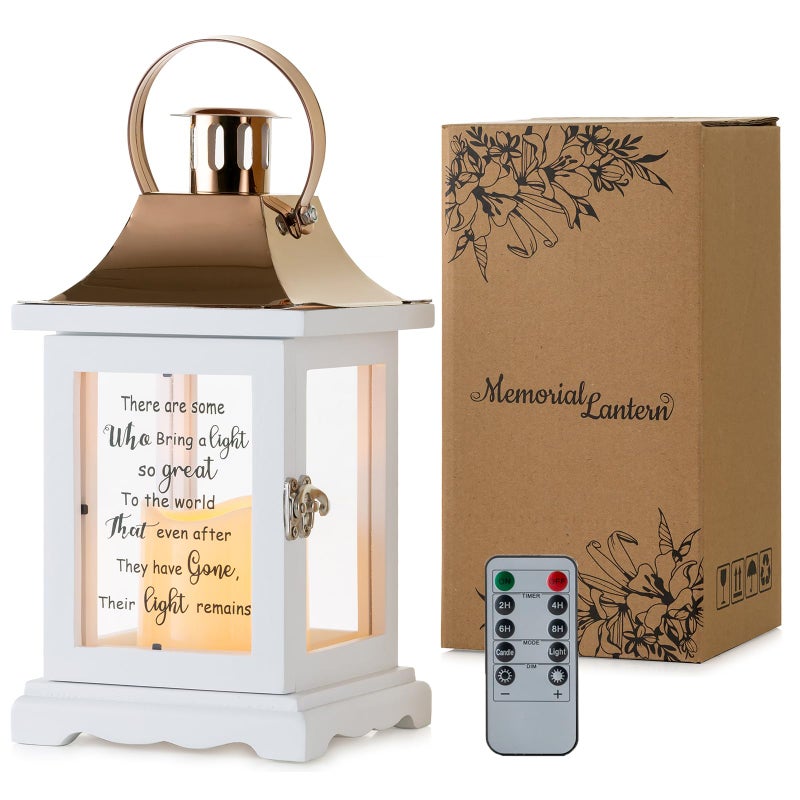 Romadedi Memorial Lantern Sympathy Gift for Loss of Loved One - Memory Gifts for Loss of Mother Mom Father Dad Husband Son Grandma Sister Brother Thoughtful Funeral Remembrance Condolence Bereavement - Image 1