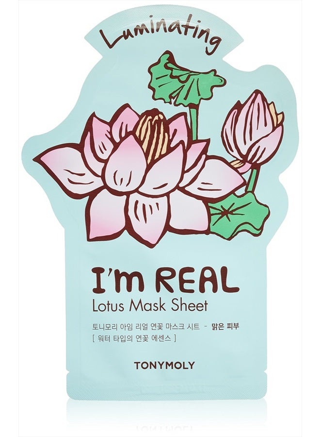 TONYMOLY I'm Real Lotus Luminating Tee Mask, Pack of 1  - Image 1
