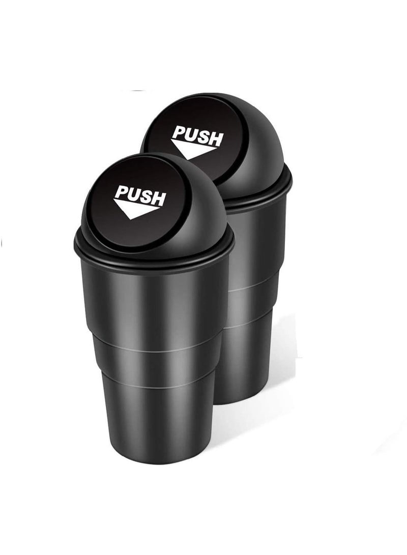 Two small black car trash cans that open with a single touch. - Image 2