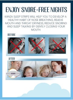 Kanza Sleep Strips Mouth Tape for Sleeping 90Pcs Sleep Mouth Strips for Less Mouth Breathing Advanced Gentle Mouth Strips for Nasal Breathing Improve Sleep Quality and Stop Snoring Solution Strips  - Image 4