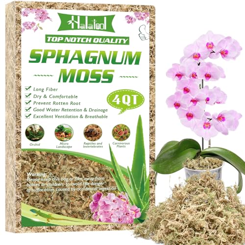 Halatool 4QT Premium Sphagnum Moss for Indoor Plants, Orchid Moss Potting Mix - Natural Sphagnum Moss for Succulents, Carnivorous(Sarracenia), Monstera, Terrarium Substrate & Reptile Habitats - Image 1