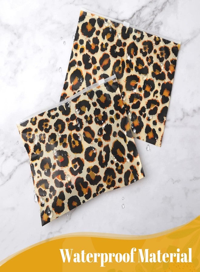 Reginary 50 Pieces Leopard Makeup Bags Waterproof Cosmetic Bag with Zipper Toiletry Pouch for Woman Tavel Wedding Bridal Shower Bachelorette Birthday Party Favor - Image 3
