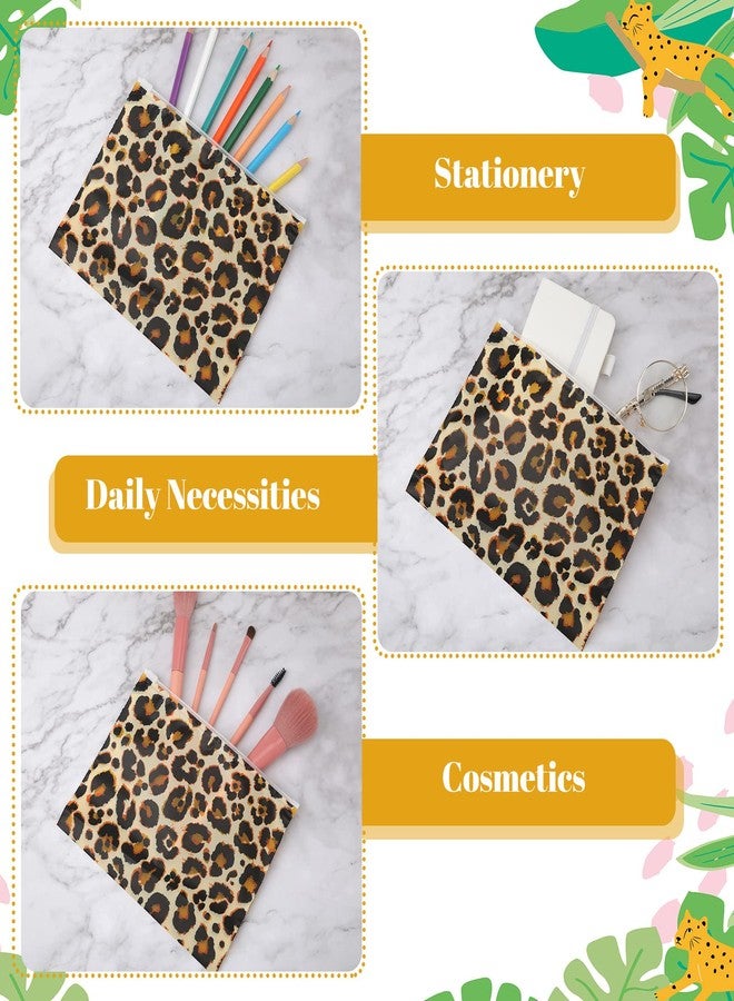 Reginary 50 Pieces Leopard Makeup Bags Waterproof Cosmetic Bag with Zipper Toiletry Pouch for Woman Tavel Wedding Bridal Shower Bachelorette Birthday Party Favor - Image 4