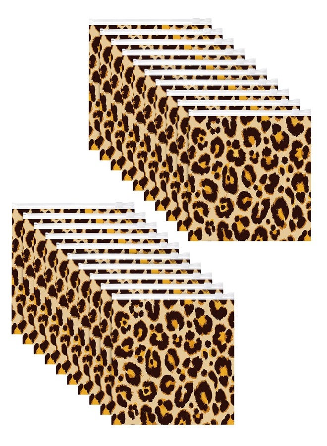 Reginary 50 Pieces Leopard Makeup Bags Waterproof Cosmetic Bag with Zipper Toiletry Pouch for Woman Tavel Wedding Bridal Shower Bachelorette Birthday Party Favor - Image 1