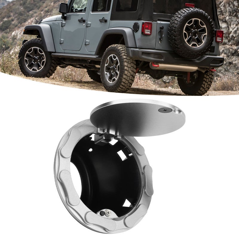 Fuel Tank Cap: Titanium Color ABS Plastic Aluminum Cover - Perfect Fitment Sealing Performance Replacement Fuel Filler Cover for Jeep Wrangler JK Rubicon Sahara 2007-2018 - Image 2