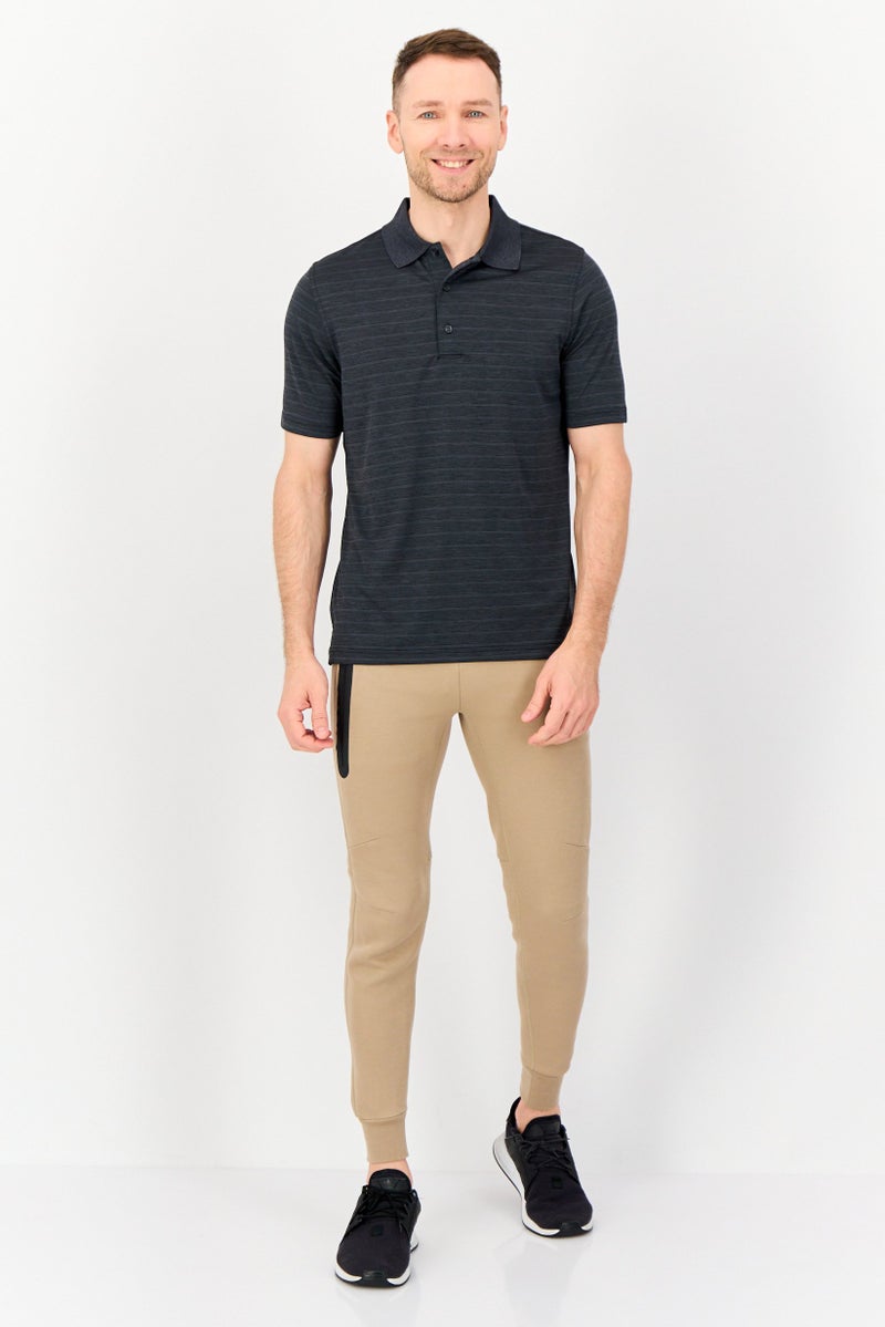 Greg Norman Men Sportswear Fit Embroidered Logo Short Sleeve Outdoor Polo Shirt, Charcoal  - Image 3
