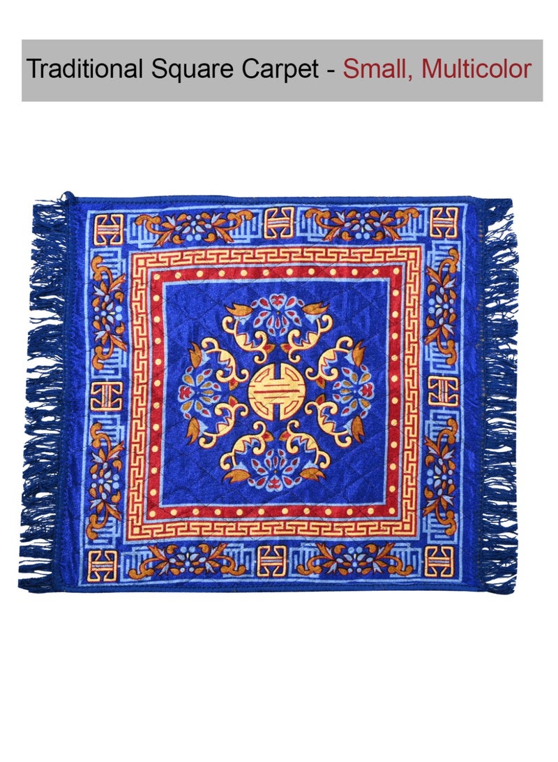 Kuber Industries Velvet Prayer Mat/Aasan/Pooja Mat/Meditation Mat/Multipurpose Velvet Rug Mat 2 Ft X 2 Ft (Royal Blue) CTKTC33925 - Image 2