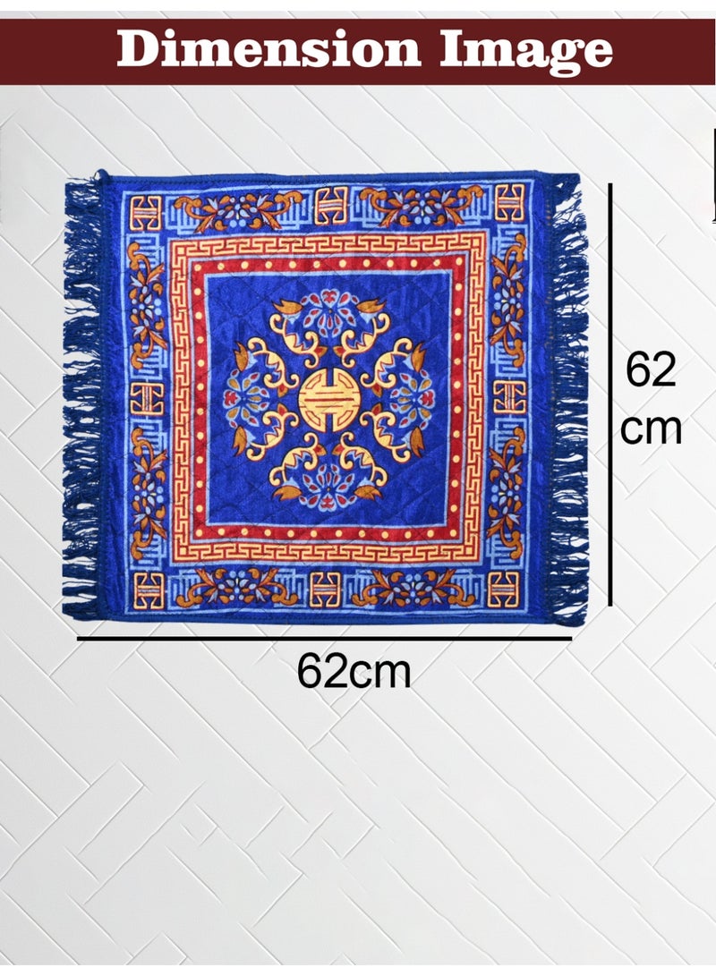 Kuber Industries Velvet Prayer Mat/Aasan/Pooja Mat/Meditation Mat/Multipurpose Velvet Rug Mat 2 Ft X 2 Ft (Royal Blue) CTKTC33925 - Image 3