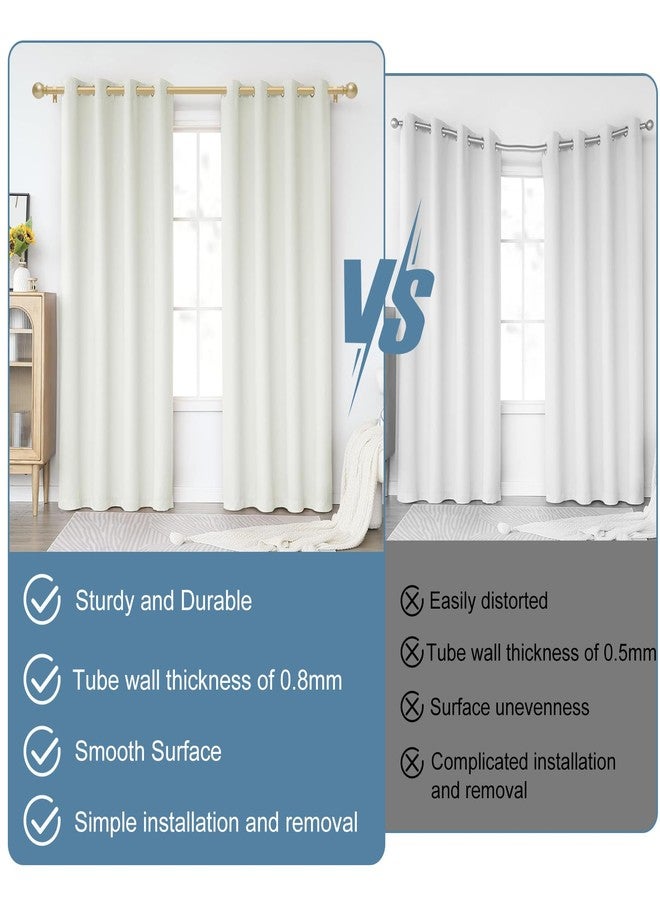 Poskena Gold Curtain Rods for Windows 28 to 48 Inch,5/8 Inch Diameter Adjustable Length Curtain Rod, Stainless Steel Heavy Duty Curtain Rod with Brackets, Modern Simple Style, Easy Installation - Image 4