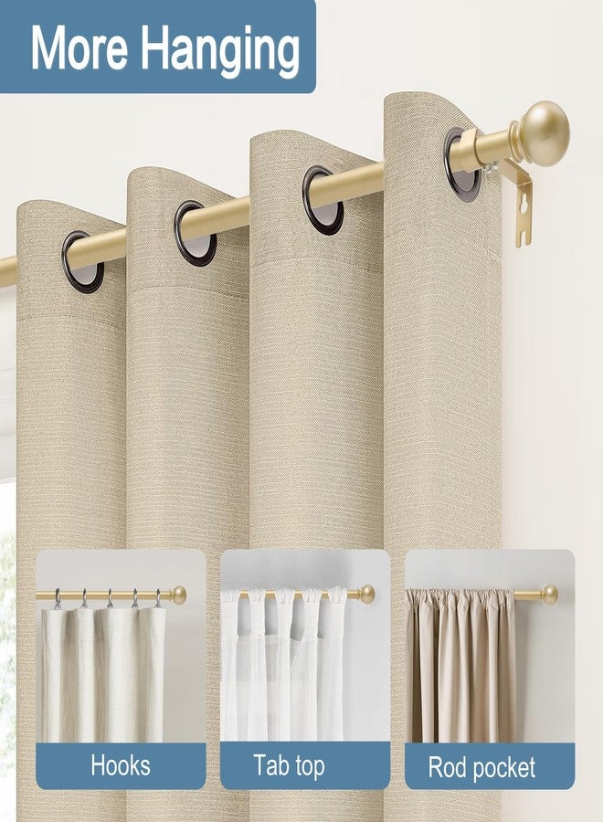 Poskena Gold Curtain Rods for Windows 28 to 48 Inch,5/8 Inch Diameter Adjustable Length Curtain Rod, Stainless Steel Heavy Duty Curtain Rod with Brackets, Modern Simple Style, Easy Installation - Image 2