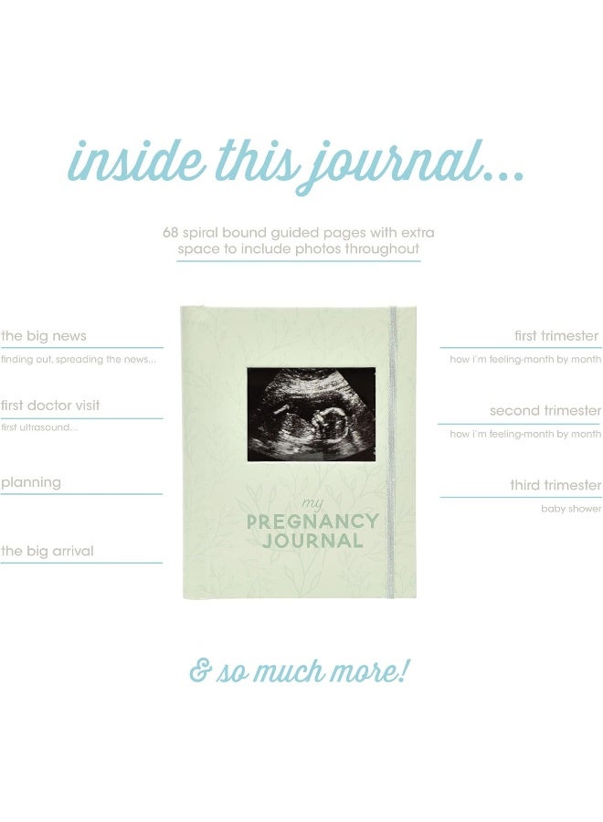 Pearhead My Pregnancy Journal, Keepsake Pregnancy Memory Book with Sonogram Photo Insert, Pregnant Trimester Milestone Tracker Notebook, Expecting Mom Gift, Sage Green Leaf - Image 3