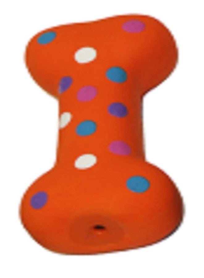Multipet 4"PolkaDot Bone Dog Toy - Image 1