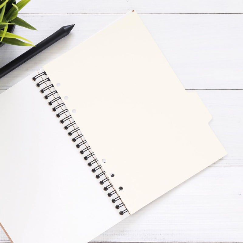 مقسمات A5 البيضاء للمجلدات مع علامات تبويب - 4 مجموعات من علامات صفحات الفهرس للدفاتر ومستلزمات المكتب والمدرسة - Image 5