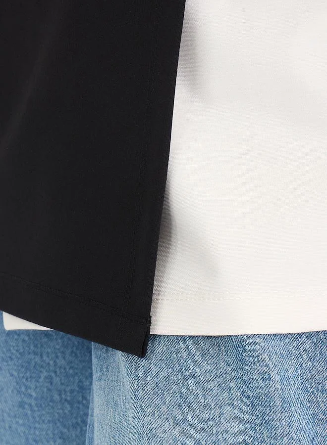Femmella  Femmella Black Color Block Oversized Top for Women | Best Price UAE