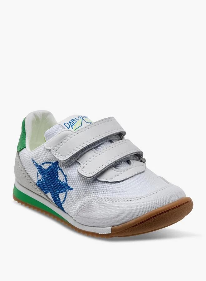 بابلوسكي Kids' Star Print School Sneakers With Hook And Loop Closure