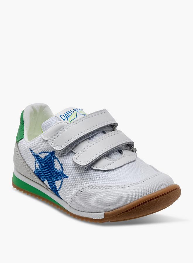 Pablosky Boys' Star Print Sneakers with Hook and Loop Closure School Shoes - Image 2