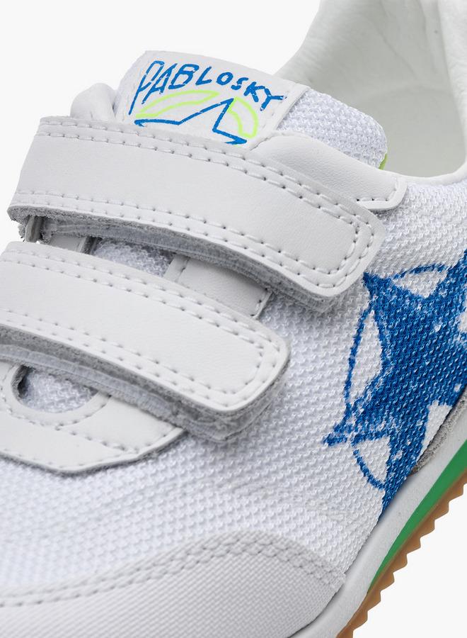 Pablosky Boys' Star Print Sneakers with Hook and Loop Closure School Shoes - Image 4