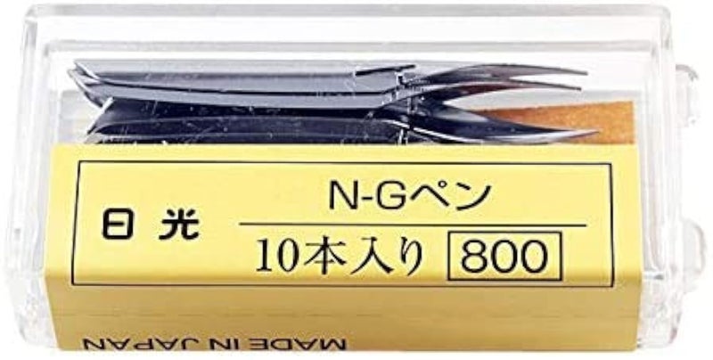 Nikko Manga Pen Nib N-Gpen, 10 Nibs (1 Pack) with Anti Rust Paper for Storage - Image 1