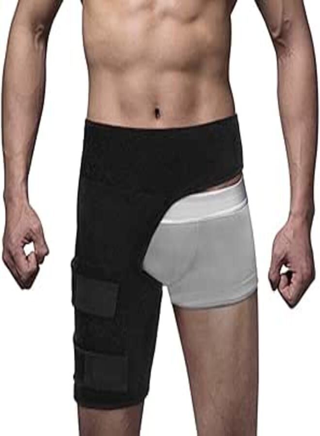 Zer one Hip Brace And Groin Support Compression Wrap Adjustable Groin Brace Wrap for Sciatica Pain Relief Thigh Hamstring Quadriceps Injuries Hip Arthritis Joint Pain Hip Flexor Pulled Muscles