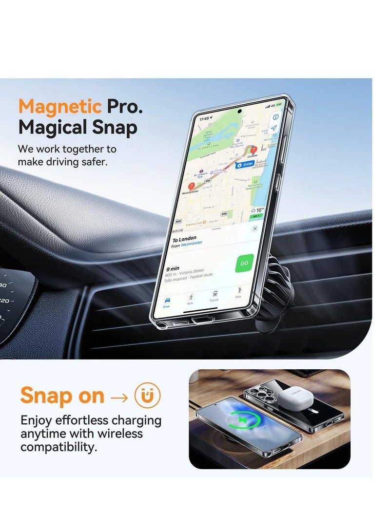 JAJEEK Samsung Galaxy S25 Ultra Clear Case Cover, Support Wireless Charging, Slim Thin Magnetic Cover, Shockproof Anti-Scratch Protective Phone Cover for Samsung Galaxy S25 Ultra 6.9-inch - Image 3