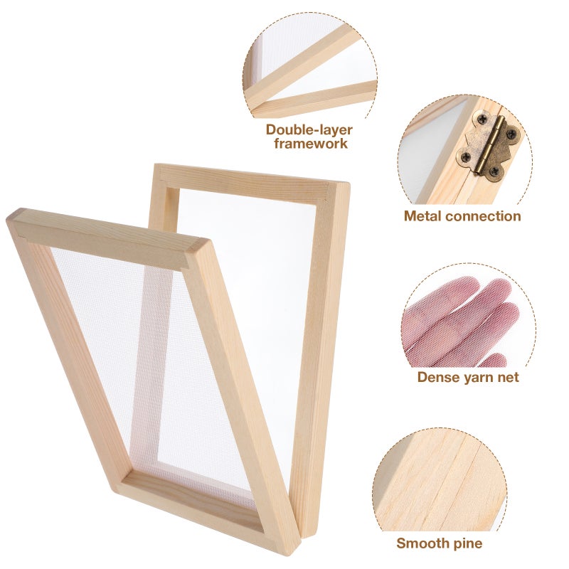 Papermaking Kit, Double Frame for Durable Crafts, Ideal for DIY Projects - Image 3