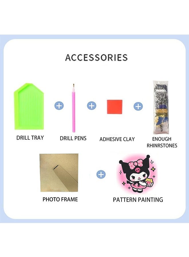 5D DIY Diamond Painting Kits with Photo Frame, Lovely Diamond Painting Art Making for Girls Boys Adult Beginners Gift - Image 2