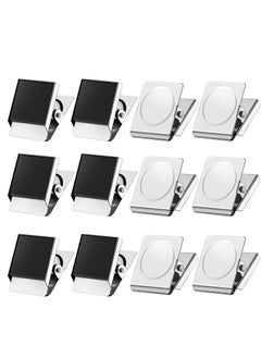 Magnetic Clips, 1.2inches Fridge Refrigerator Magnets, Refrigerator Whiteboard Wall Magnetic Memo Note Clip,Strong Magnetic Clips for Whiteboard,Refrigerator,Office School, 12 Pack
