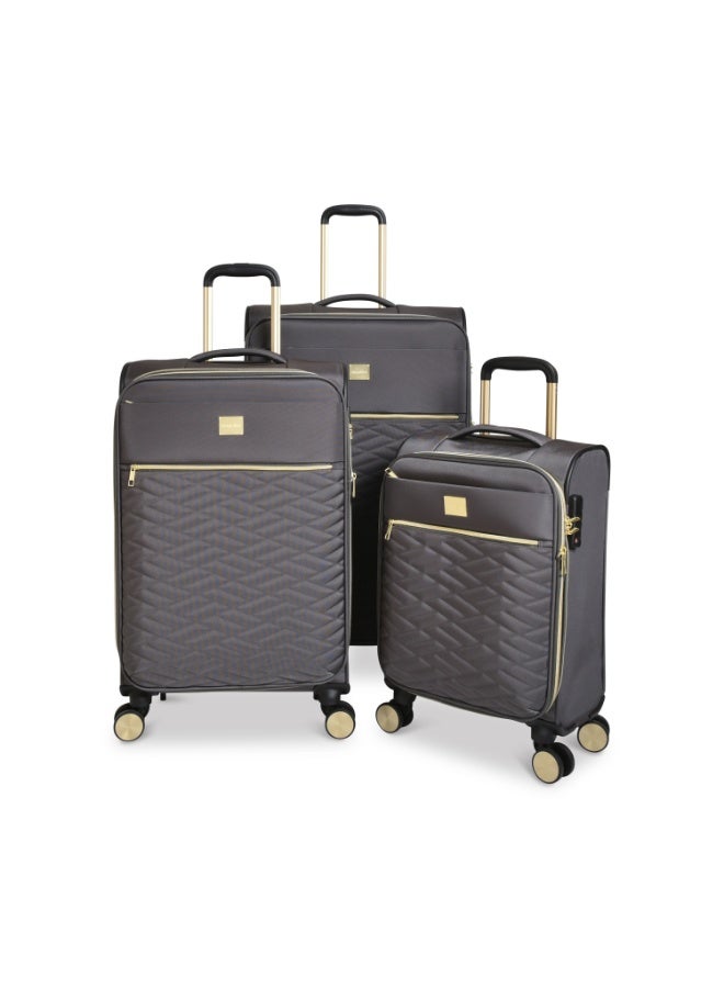 ماجلان طقم حقائب سفر قماشية (Soft Shell Fabric) – 3 قطع M24001/3P (18، 24، 28 بوصة) مع قفل TSA وأربع عجلات مزدوجة دوارة - Image 1