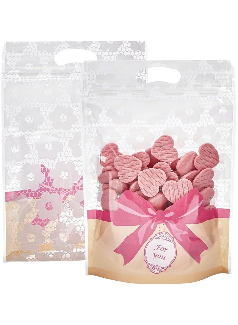 General 50 Pack Clear Snack Bags, Re-sealable Self Sealing Bags Plastic Bakery Packaging Window Ziploc Bags Candy Display Bags Vertical Party Gift Bags for Biscuits, Candies, Snacks, 6 x 8 inches  - Image 1