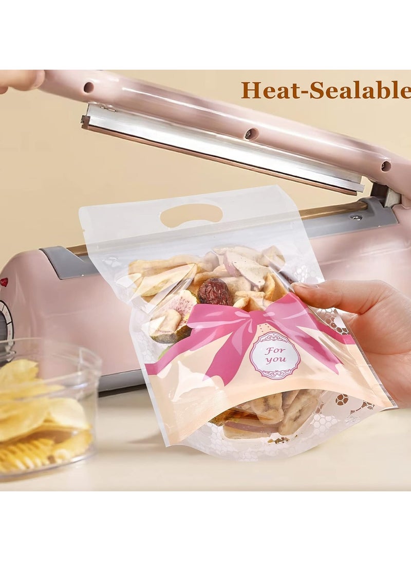 General 50 Pack Clear Snack Bags, Re-sealable Self Sealing Bags Plastic Bakery Packaging Window Ziploc Bags Candy Display Bags Vertical Party Gift Bags for Biscuits, Candies, Snacks, 6 x 8 inches  - Image 4