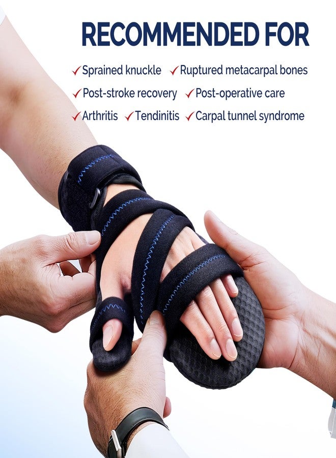 FEATOL Resting Hand Splint with Thumb Support for Men and Women, Adjustable Night Hand Brace Splint for Carpal Tunnel, Arthritis, Tendinitis, Stroke Recovery, Right Small/Medium - Image 2