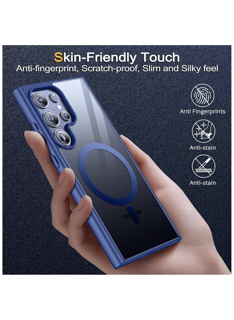 Denx Magnetic Clear Case for Samsung Galaxy S23 Ultra [Compatible with MagSafe] , Slim Clear Bumper Back Cover for Samsung S23 Ultra (Navy Blue) - Image 5