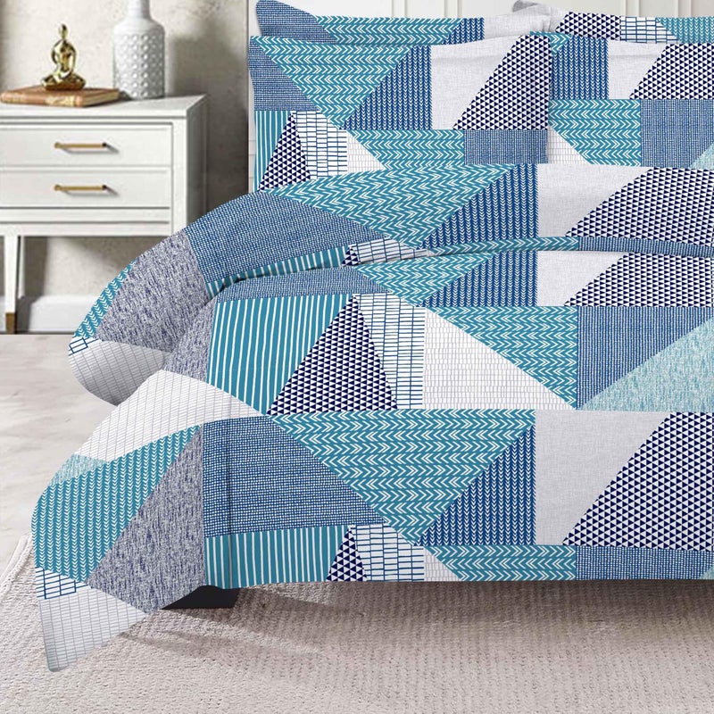 Amali  6 piece Polycotton Bed Sheet Queen Size (160x200+35) cm 1 Fitted Sheet, 1 Duvet Cover and 2 Standard & 2 Oxford Pillowcases Soft Breathable & Durable Fabric for Home Use - Image 2