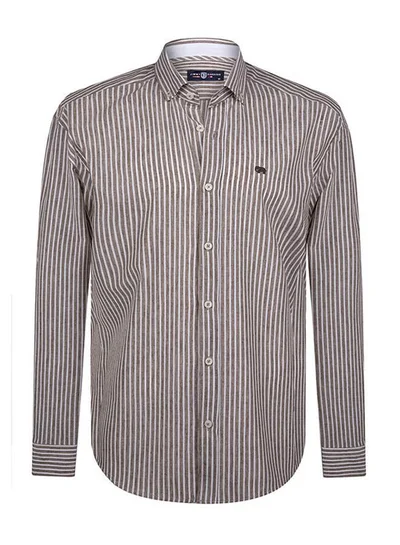 JIMMY SANDERS Linen Blend Cotton Shirt