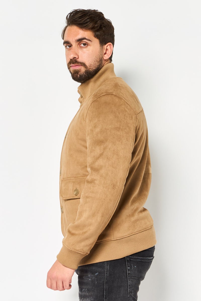 Celio Men Solid Parka Jacket, Tan - Image 3