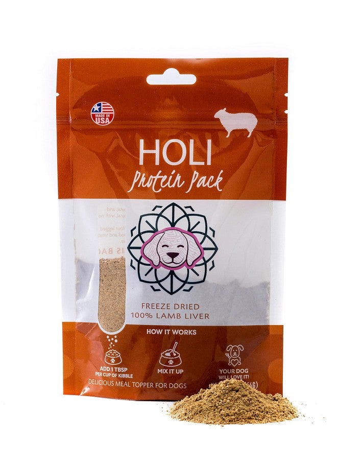 هولي إضافات طعام الكلاب من كبد الضأن من هولي - مكون واحد، مناسب للبشر - إضافات طعام الكلاب المجففة بالتجميد ومعززة للنكهة للكلاب الانتقائية - خالية من الحبوب - طبيعية 100% - 4 أونصة - Image 1