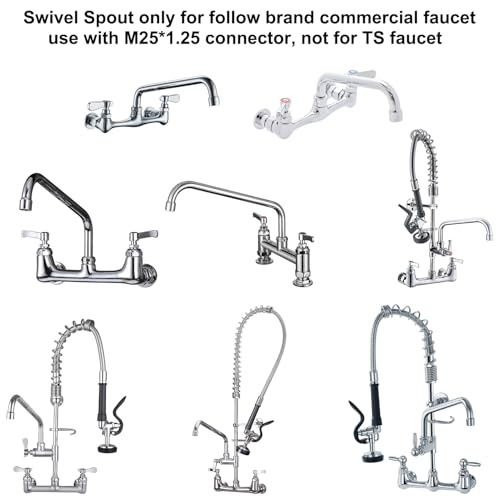 KWODE 10 Inch Swivel Spout for Commercial Faucet Swivel Gooseneck Kitchen Faucet Replacement Kit - Image 5