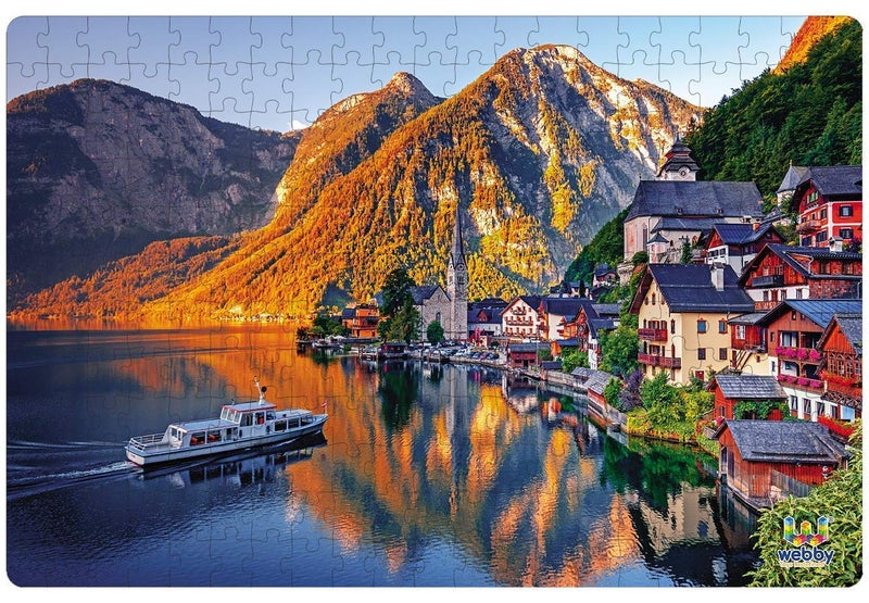 Webby Kids Hallstatt Mountain Scenic View Jigsaw Puzzle, 252 Pieces - Image 2