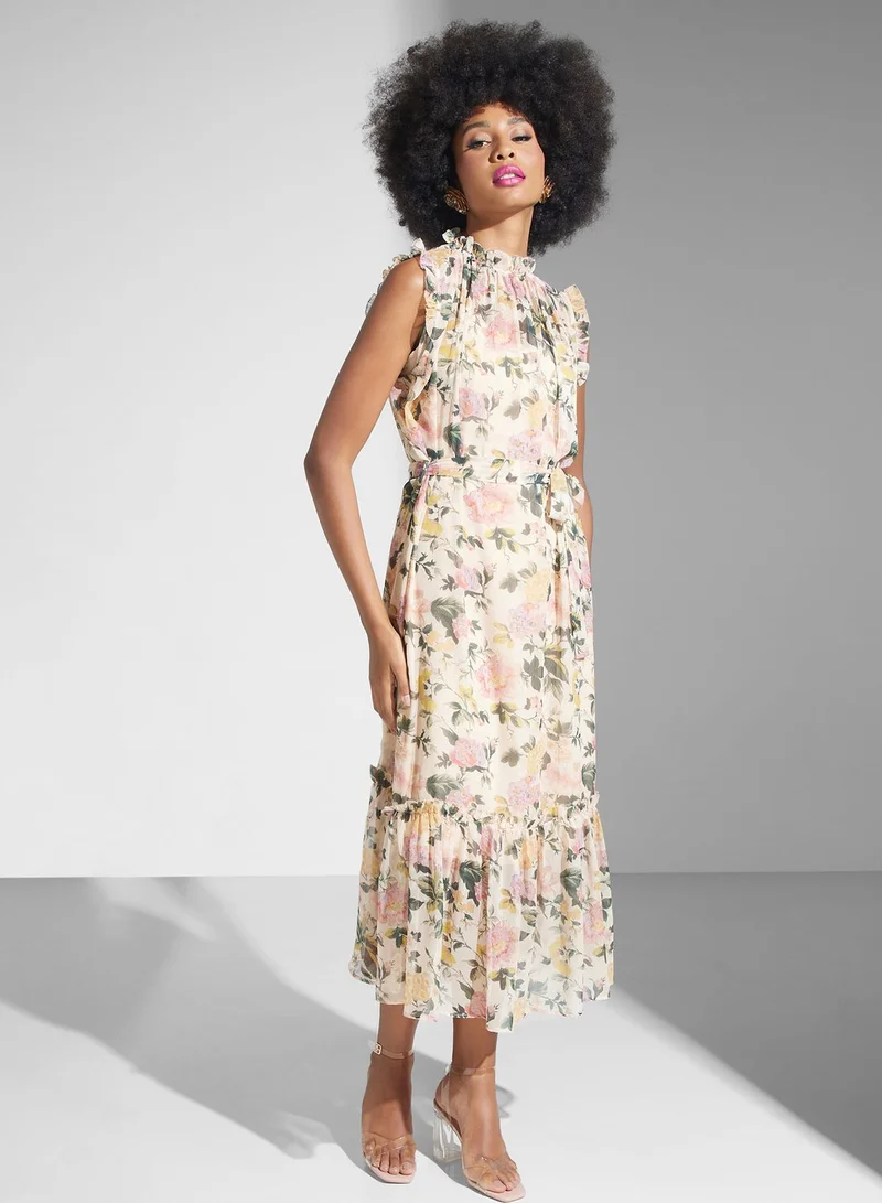 Hope & Ivy Pleated Down Floral Dress