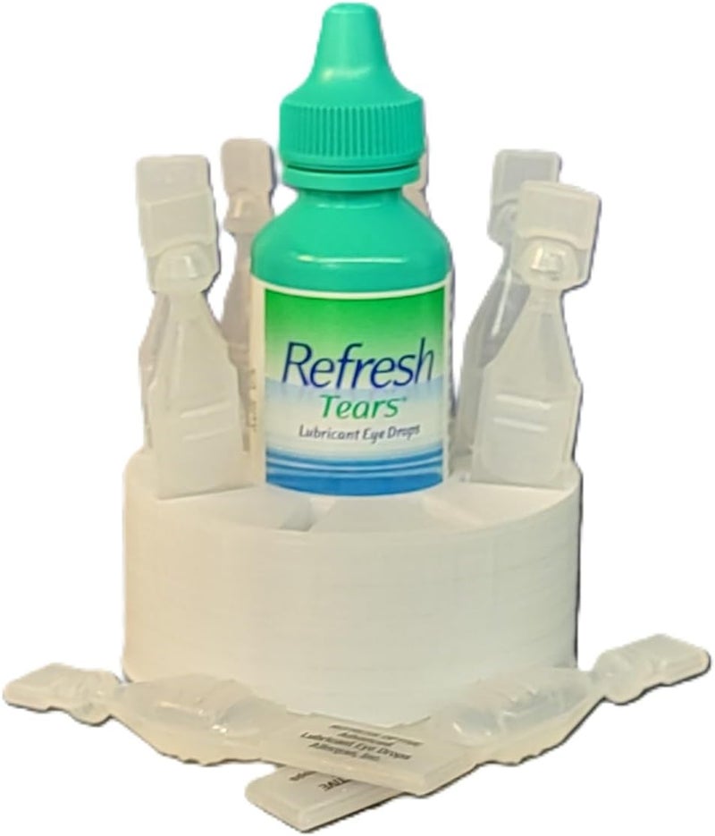 Znet3D Eye Drops Holder for vials and Bottle - Holds Eight (8) Disposable Vials and One (1) Eye Drop Bottle (White) - Image 1