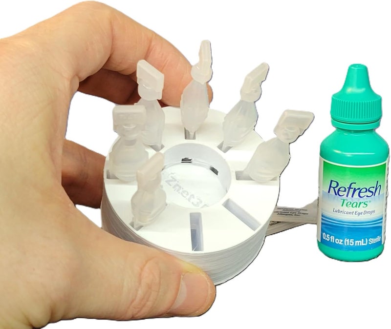 Znet3D Eye Drops Holder for vials and Bottle - Holds Eight (8) Disposable Vials and One (1) Eye Drop Bottle (White) - Image 3