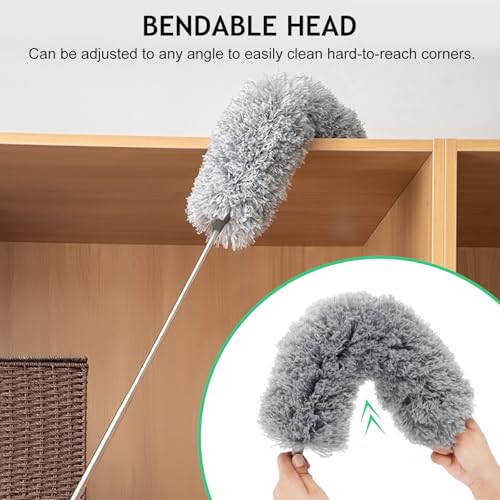 SetSail Extra-Long Dusters with Extension Pole 100-inch for Cleaning, Bendable Microfiber Head Washable Ceiling Fan Duster for High Ceilings, Furniture - Image 3