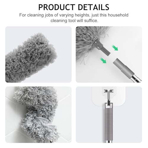 SetSail Extra-Long Dusters with Extension Pole 100-inch for Cleaning, Bendable Microfiber Head Washable Ceiling Fan Duster for High Ceilings, Furniture - Image 5
