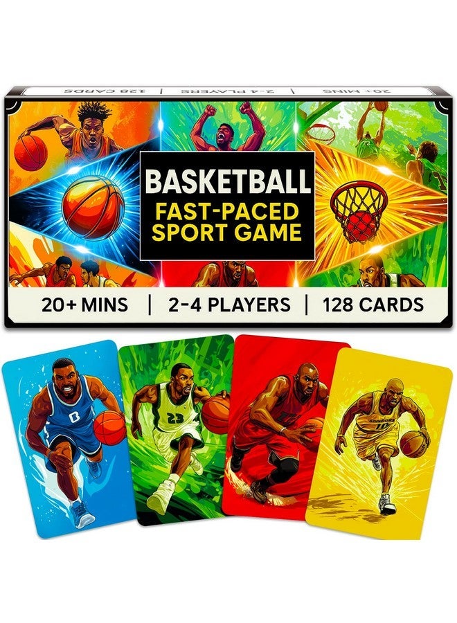 QUOKKA Basketball Fast-Paced Card Game for Kids & Adults - 128 Cards & Easy Rules - Quick & Fun Matching Game - 2-8 Players - Ages 8+ - Perfect for Family Games Night, Travel and Parties - Image 1