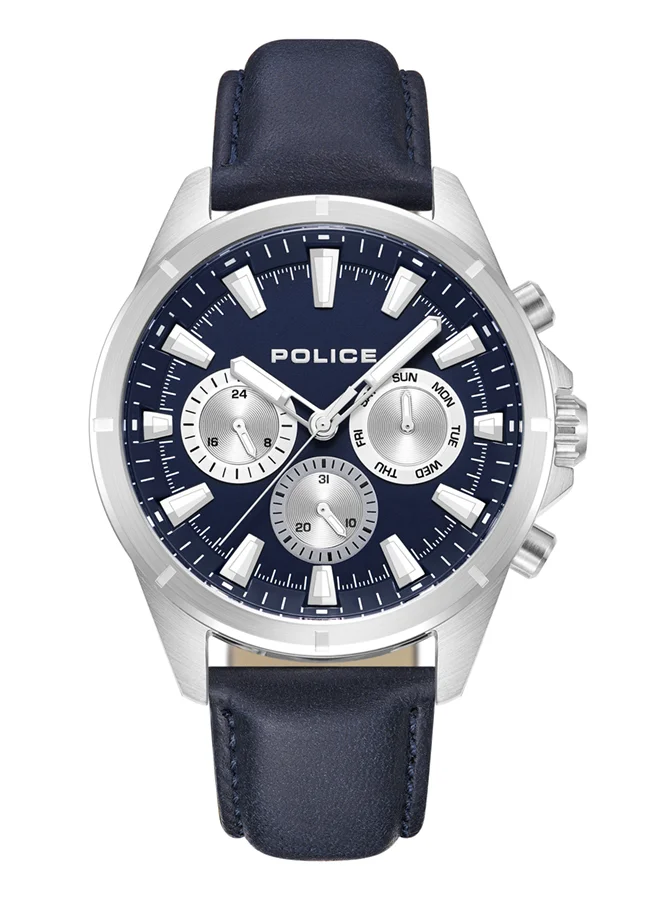 بوليس POLICE - Malawi Watch For Men Blue Dial Blue Leather Strap